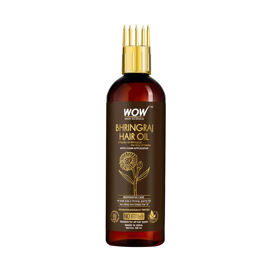 Wow Skin Science Bhringraj Hair Oil With Comb Applicator
